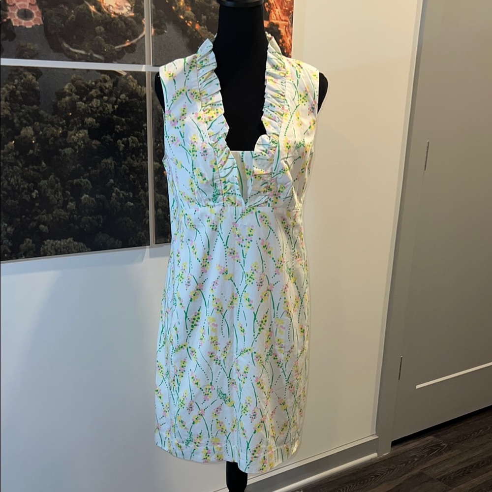 Lilly Pulitzer Adeline Resort White Grass Happy Shift Dress